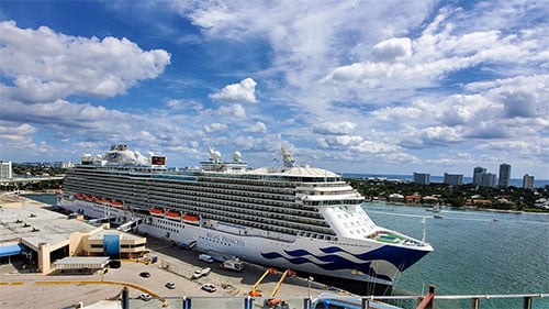 Regal Princess at PortMiami on Embarkation Day